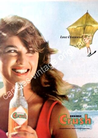 CARTEL ANTIGUO ORIGINAL DE REFRESCO ORANGE CRUSH 1961 INVITAME /23
