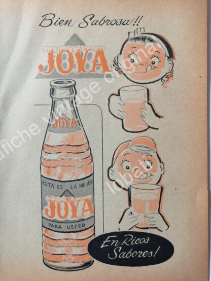 CARTEL ANTIGUO ORIGINAL DE SET DE 4 AFICHES REFRESCOS JOYA 1950s-60s - Image 6