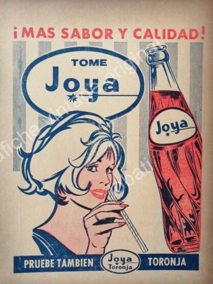 CARTEL ANTIGUO ORIGINAL DE SET DE 4 AFICHES REFRESCOS JOYA 1950s-60s - Image 4
