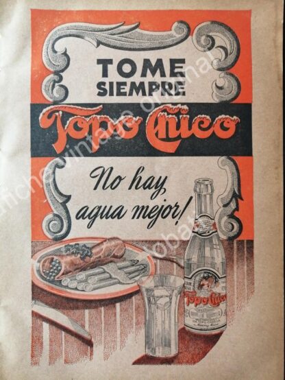 CARTEL ANTIGUO ORIGINAL DE SET DE 3 AFICHES AGUA MINERAL TOPO CHICO 1940s & 50s - Image 2