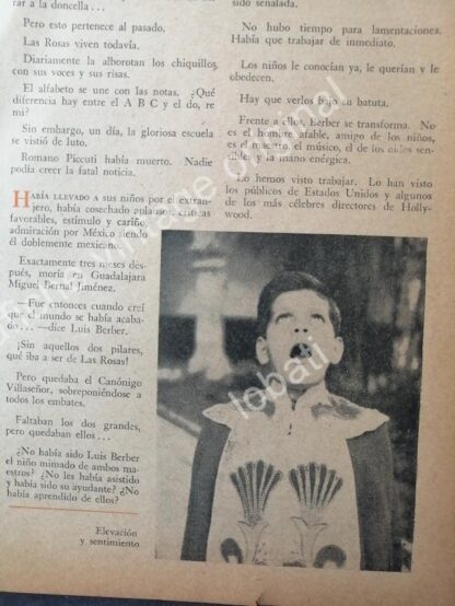 CARTEL ANTIGUO ORIGINAL DE REPORTAJES SOBRE LOS NIÑOS CANTORES DE MORELIA 1959 - Image 3