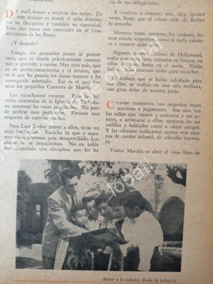 CARTEL ANTIGUO ORIGINAL DE REPORTAJES SOBRE LOS NIÑOS CANTORES DE MORELIA 1959 - Image 2