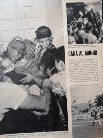 CARTEL ANTIGUO ORIGINAL DE REPORTAJE LOS NIÑOS CAMPEONES DE MONTERREY 1957. BEISBOL - Image 4