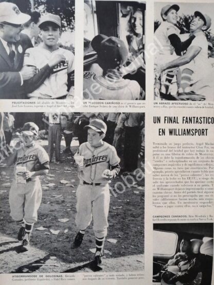 CARTEL ANTIGUO ORIGINAL DE REPORTAJE LOS NIÑOS CAMPEONES DE MONTERREY 1957. BEISBOL - Image 3
