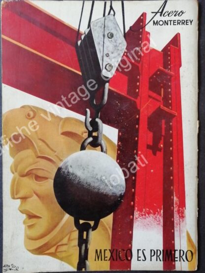 CARTEL ANTIGUO ORIGINAL DE 2 CARTELES CIA. FUNDIDORA MONTERREY. DIBUJO ARIAS BERNAL - Image 3