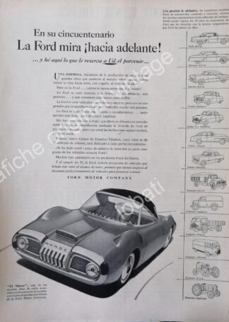 CARTEL ANTIGUO ORIGINAL DE AUTOS FORD MUROC 1953 SUPER RARO