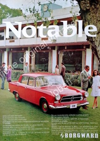 CARTEL ANTIGUO ORIGINAL DE AUTOS BORGWARD 230 1967 MONTERREY /RARO
