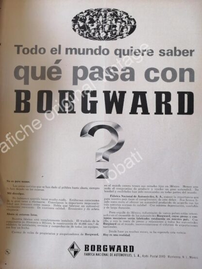 CARTEL ANTIGUO ORIGINAL DE PILOTO JAVIER VELAZQUEZ Y AUTOS FORD 200 V-8 /FEP RARO - Image 4