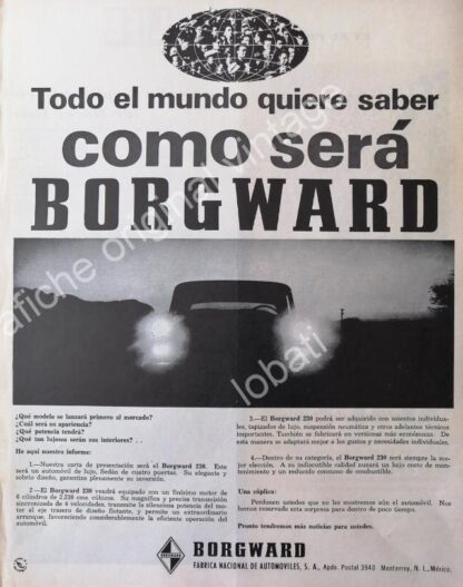 CARTEL ANTIGUO ORIGINAL DE PILOTO JAVIER VELAZQUEZ Y AUTOS FORD 200 V-8 /FEP RARO - Image 2