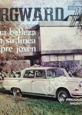 CARTEL ANTIGUO ORIGINAL DE AUTOS BORGWARD 1970 DE MONTERREY NUEVO LEON