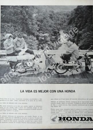 CARTEL ANTIGUO ORIGINAL DE MOTOCICLETAS HONDA 1960s