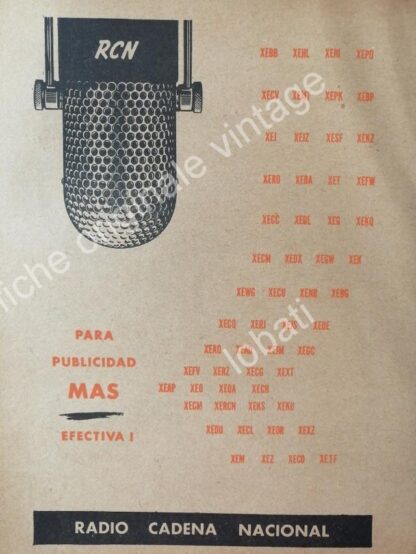 CARTEL ANTIGUO ORIGINAL DE SET DE 6. RADIO DIFUSORAS DE MONTERREY .1940s-60s - Image 5