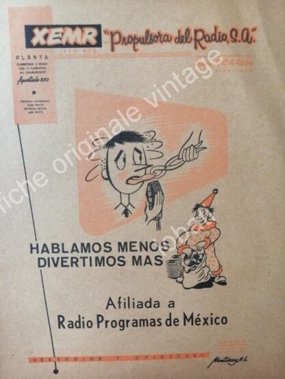 CARTEL ANTIGUO ORIGINAL DE SET DE 6. RADIO DIFUSORAS DE MONTERREY .1940s-60s - Image 7