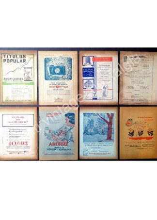 CARTEL ANTIGUO ORIGINAL DE 8 AFICHES BANCOS DE MONTEREY AÑOS 40s,50s,60s