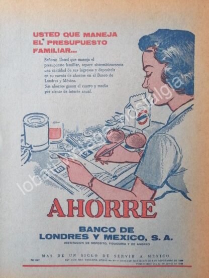 CARTEL ANTIGUO ORIGINAL DE 8 AFICHES BANCOS DE MONTEREY AÑOS 40s,50s,60s - Image 4
