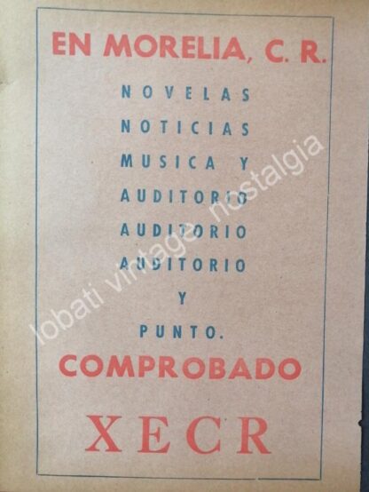 CARTEL ANTIGUO ORIGINAL DE 3 AFICHES RADIO DIFUSORAS DE MORELIA MICHOACAN 1940s-60s - Image 4