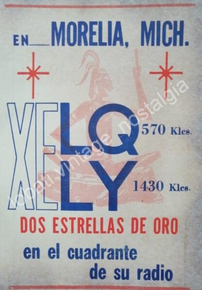 CARTEL ANTIGUO ORIGINAL DE 3 AFICHES RADIO DIFUSORAS DE MORELIA MICHOACAN 1940s-60s - Image 3