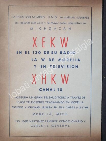 CARTEL ANTIGUO ORIGINAL DE 3 AFICHES RADIO DIFUSORAS DE MORELIA MICHOACAN 1940s-60s - Image 2
