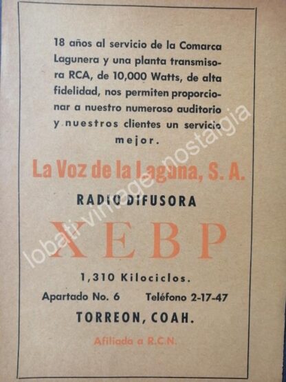 CARTEL ANTIGUO ORIGINAL DE 3 AFICHES RADIO DIFUSORAS DE TORREON 1950s-60s - Image 4