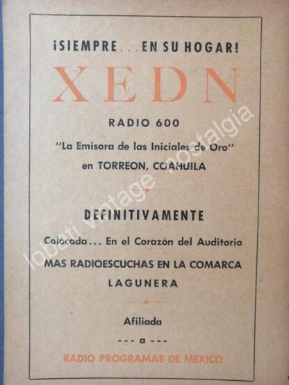 CARTEL ANTIGUO ORIGINAL DE 3 AFICHES RADIO DIFUSORAS DE TORREON 1950s-60s - Image 3