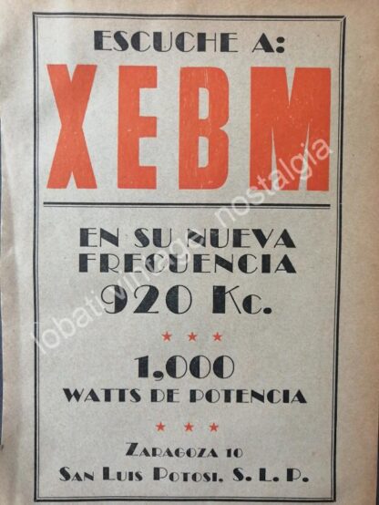 CARTEL ANTIGUO ORIGINAL DE 4 AFICHES RADIO DIFUSORAS DE SAN LUIS POTOSI 1940s-60s - Image 2