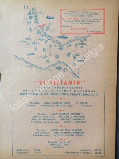 CARTEL ANTIGUO ORIGINAL DE 2 AFICHES PERIODICO EL DICTAMEN, DE VERACRUZ 1950s - Image 3
