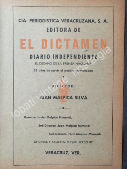CARTEL ANTIGUO ORIGINAL DE 2 AFICHES PERIODICO EL DICTAMEN, DE VERACRUZ 1950s - Image 2