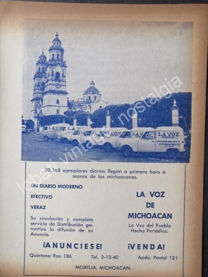 CARTEL ANTIGUO ORIGINAL DE 2 AFICHES PERIODICO LA VOZ DE MICHOACAN 1960s - Image 3