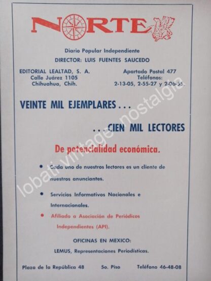 CARTEL ANTIGUO ORIGINAL DE SET DE 7 AFICHES PERIODICOS DE MONTERREY 1940s-60s - Image 4