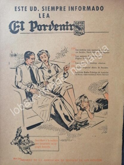CARTEL ANTIGUO ORIGINAL DE SET DE 7 AFICHES PERIODICOS DE MONTERREY 1940s-60s - Image 3