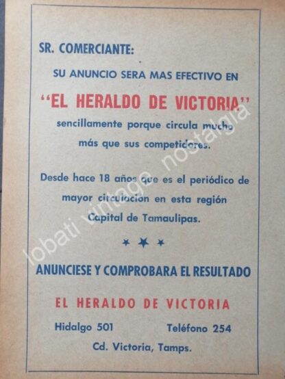 CARTEL ANTIGUO ORIGINAL DE SET DE 6 AFICHES PERIODICOS DE COAHUILA AÑOS 50s-60s - Image 7