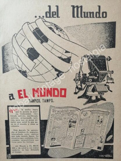 CARTEL ANTIGUO ORIGINAL DE SET DE 6 AFICHES PERIODICOS DE COAHUILA AÑOS 50s-60s - Image 4