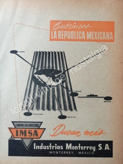 CARTEL ANTIGUO ORIGINAL DE 2 AFICHES IMSA. INDUSTRIAS MONTERREY S.A 1950s - Image 2