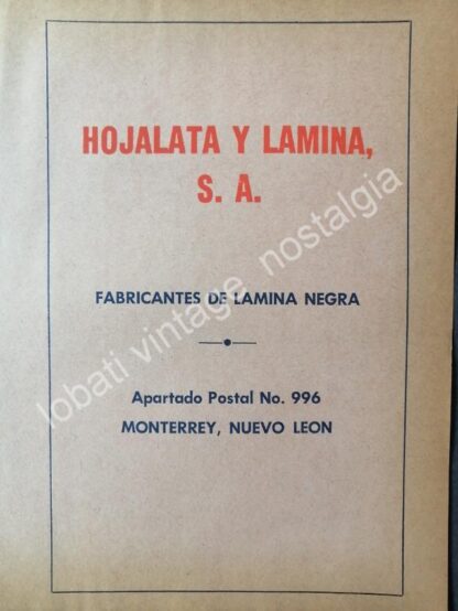 CARTEL ANTIGUO ORIGINAL DE 2 AFICHES HOJALATA Y LAMINA S.A. HYLSA 1960s - Image 2