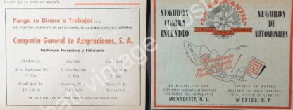 CARTEL ANTIGUO ORIGINAL DE SET DE 12 AFICHES, BANCOS DE MONTERREY AÑOS 40s-60s - Image 3