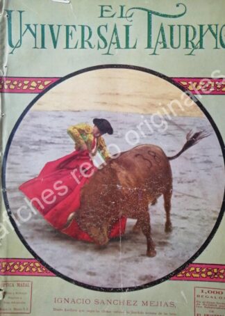 PORTADA ANTIGUA ORIGINAL  1923. TORERO. IGNACIO SANCHEZ MEJIAS