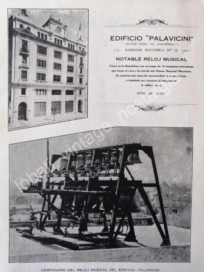 GRABADO ANTIGUO EDIFICIO DE CORREOS Y EL PALAVICINI 1924 - Image 2