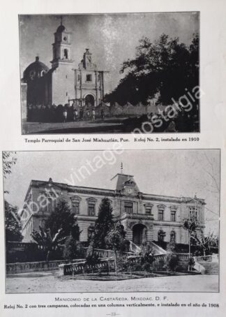 GRABADO ANTIGUO MANICOMIO LA CASTAÑEDA Y HOSPICIO 1924