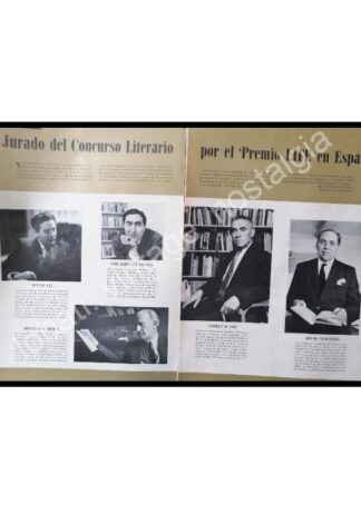 CARTEL ANTIGUO ORIGINAL DE CONCURSO LITERARIO LIFE EN ESPAÑOL, JURADO 1960