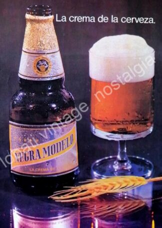 CARTEL ANTIGUO ORIGINAL DE CERVEZA NEGRA MODELO 1970s CERVECERIA MODELO