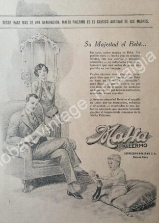 CARTEL ANTIGUO ORIGINAL DE CERVEZA PALERMO 1930s ARGENTINA CERVECERIA PALERMO /12