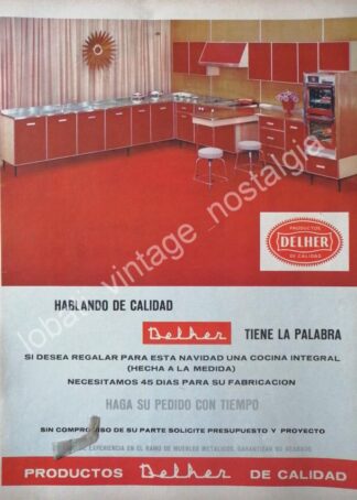CARTEL ANTIGUO ORIGINAL DE COCINAS DELHER 1968 /4