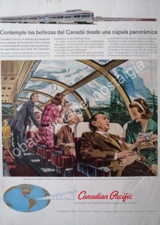 CARTEL ANTIGUO ORIGINAL DE TRENES DE CANADIAN PACIFIC 1950s