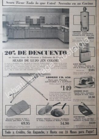 CARTEL ANTIGUO ORIGINAL DE TIENDA SEARS 1967 ELECTRODOMESTICOS