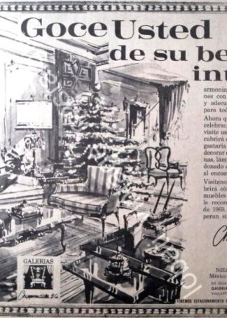 CARTEL ANTIGUO ORIGINAL DE TIENDA GALERIAS CHIPPENDALE S.A 1967