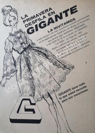 CARTEL ANTIGUO ORIGINAL DE TIENDA GIGANTE 1969 PRIMAVERA