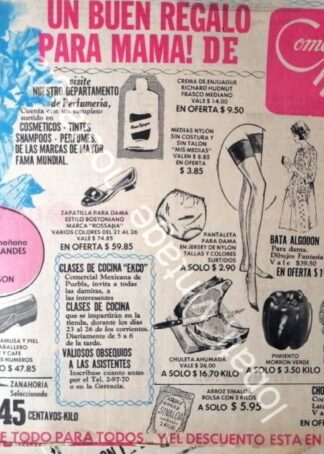 CARTEL ANTIGUO ORIGINAL DE TIENDA COMERCIAL MEXICANA DE PUEBLA ABRIL 1969