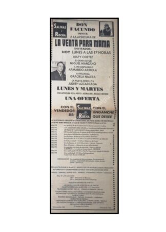 CARTEL ANTIGUO ORIGINAL DE POLO ORTIN Y ARTISTAS EN SALINAS Y ROCHA 1969 TIENDA /FEP