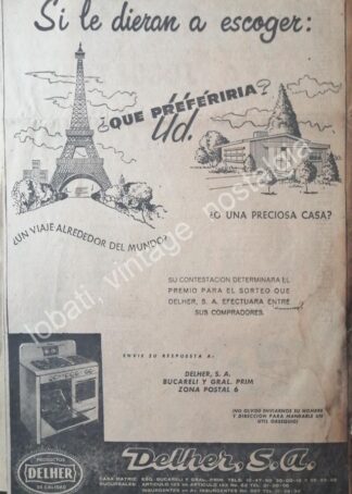 CARTEL ANTIGUO ORIGINAL DE ESTUFAS DELHER S.A 1958