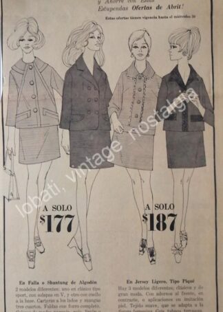 CARTEL ANTIGUO ORIGINAL DE TIENDA SEARS 1969 MODAS